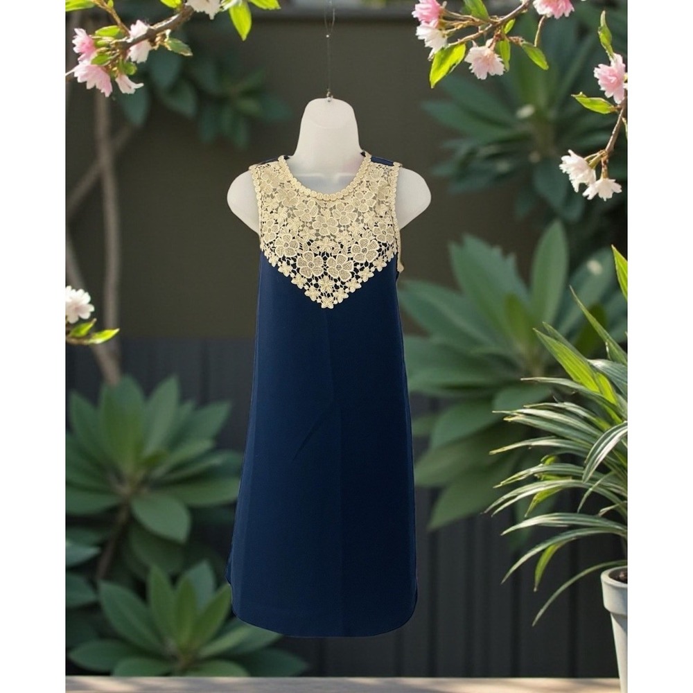 Lilly Pulitzer Nala Lace Bodice shift Good Navy Lace dress Size 6 Orig‎ $178 EUC